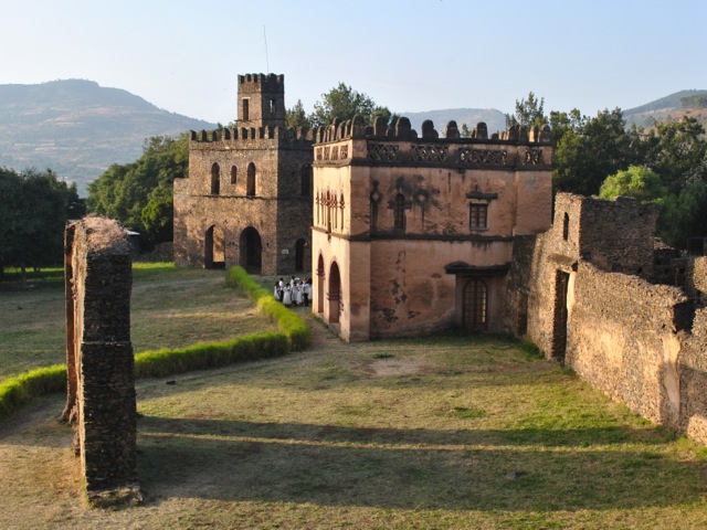 Yohannes's library and archive view from Fasilidas's castle, Gonder, Ethiopia