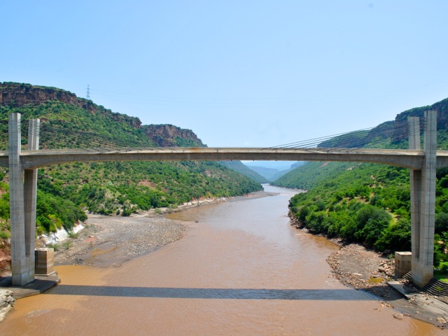 View on the new bridge over Blue Nile from the old one, Ethiopia
