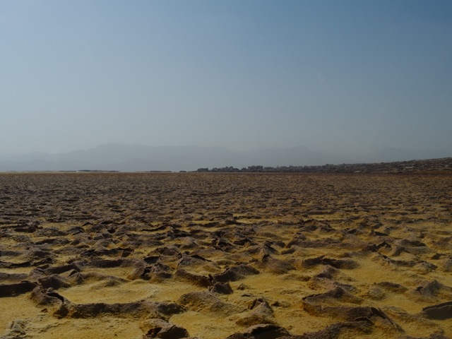 Salt planes in Danakil depression next to Dallol, Ethiopia