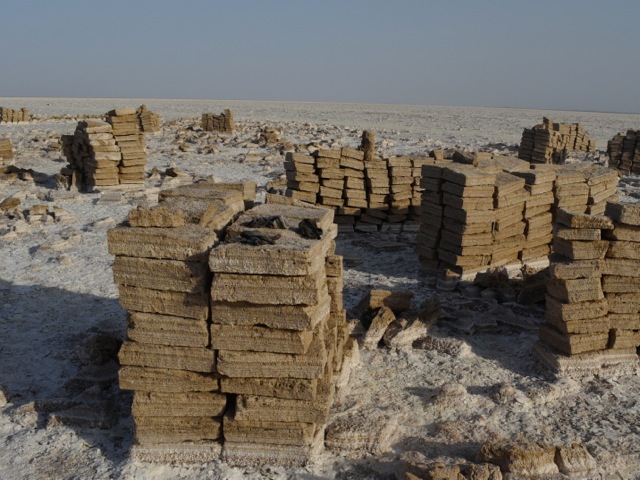 Blocks of salt near Dallol in Danakil, Ethiopia