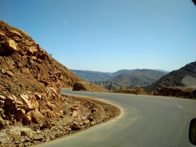 Road descends towards Afar, Ethiopia