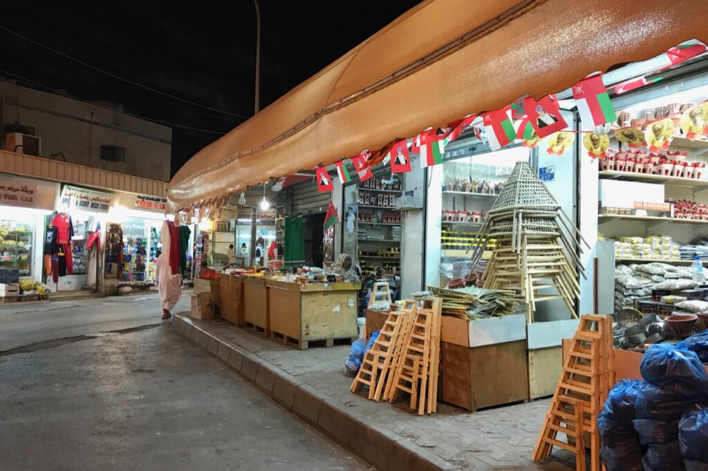 Shops around Mutrah souq, Muscat, Oman