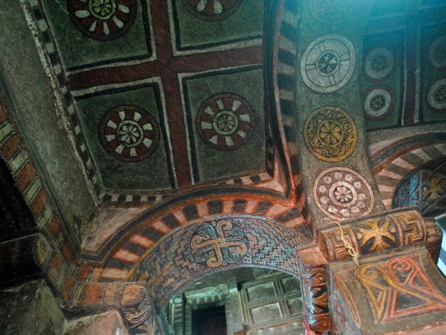 Bet Maryam painted ceiling, Lalibela, Ethiopia