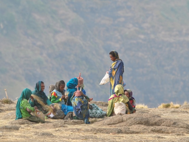 Locals in Simien Mountains national park, Ethiopia