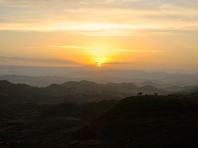 Sunset view from Sora lodge, Ethiopia