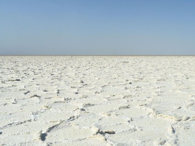 Salt planes in Danakil depression near Dallol, Ethiopia