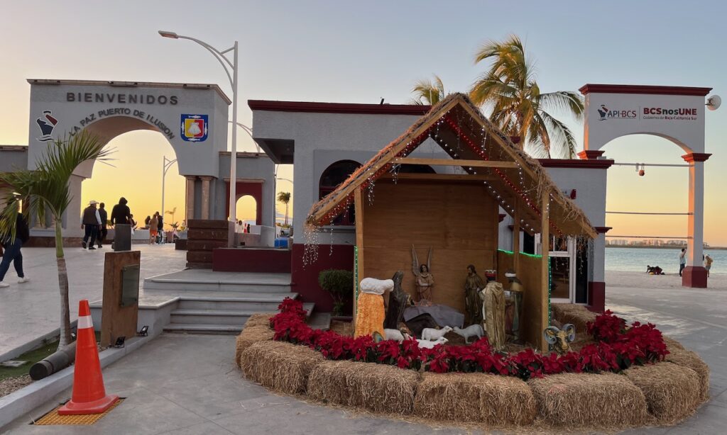 Christmas installation at La Paz pier, La Paz, Mexico