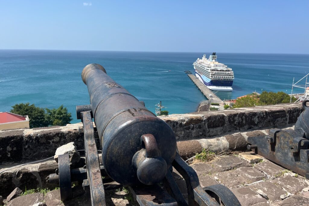 Cannon and sea view from Fort George, Grenada