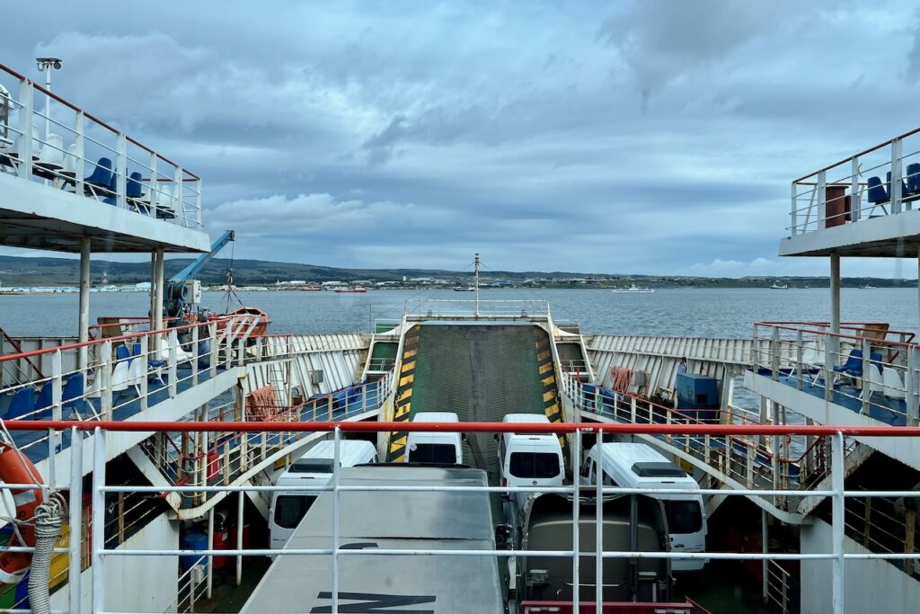 Ferry from Punta Arenas to Porvenir in Tierra del Fuego, Chile