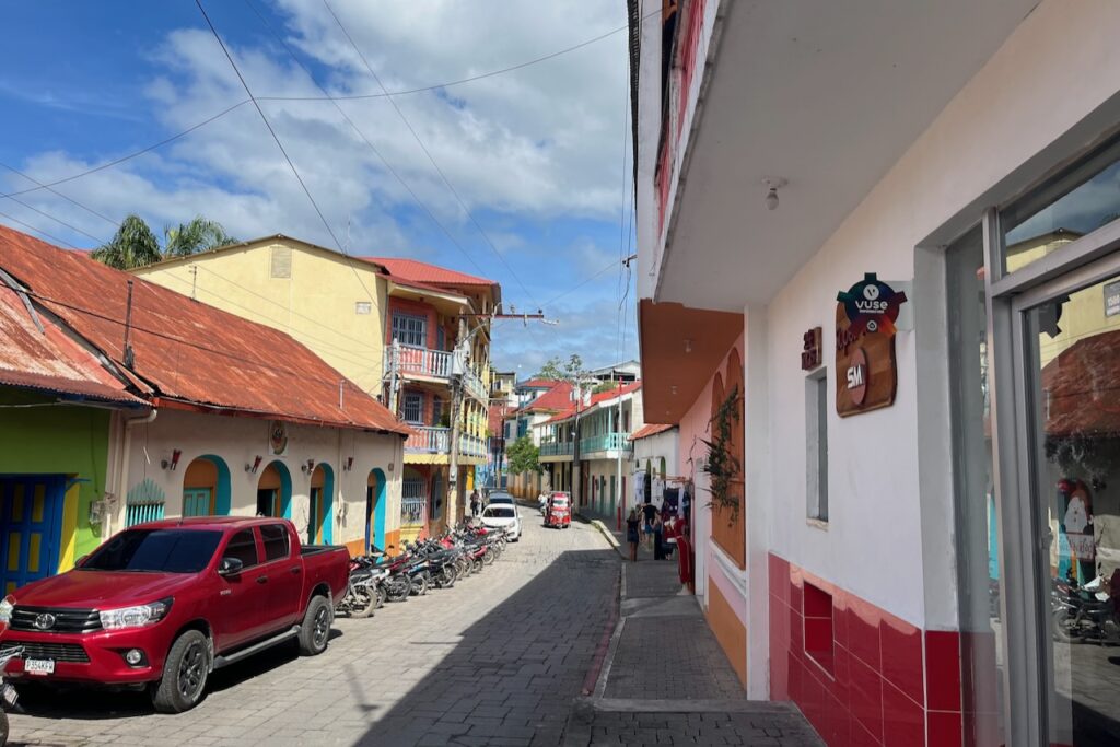 A street on Flores island, Guatemala