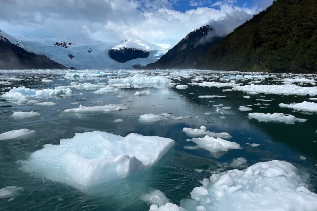 Calvo fjord on Kaweskar route with Skorpios cruise, Chile