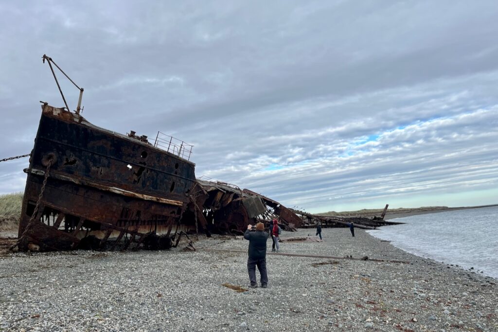 Shipwreck of steamboat Amadeo, near Punta Arenas, Chile