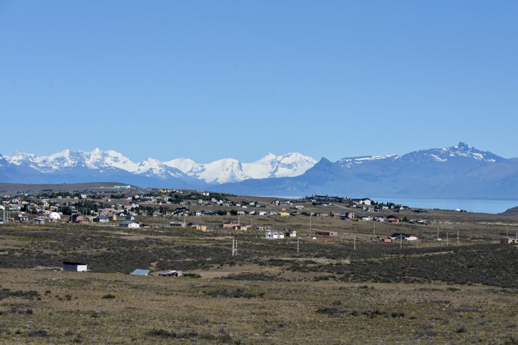 El Calafate with Lago Argentino and mountains in the background, Argentina