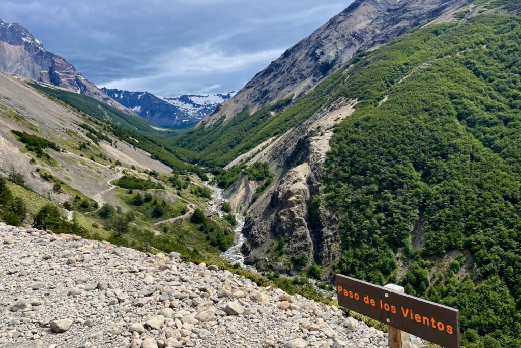 Windy pass - and it was very windy on the Torres base hike, Torres del Paine, Chile
