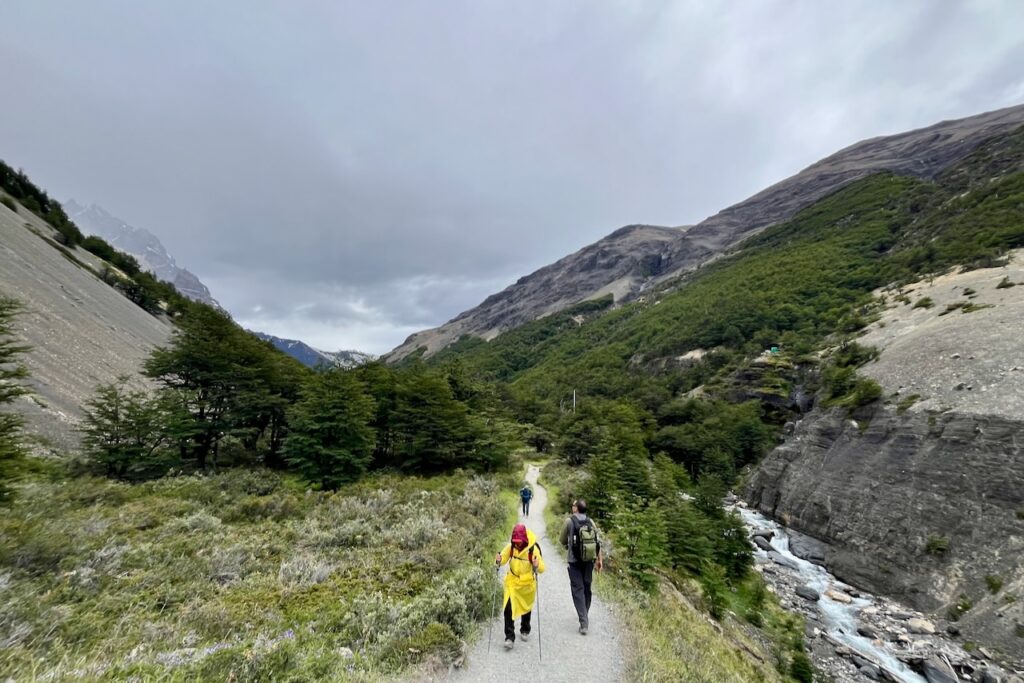 Trail to Torres base lookout, Torres del Paine, Chile