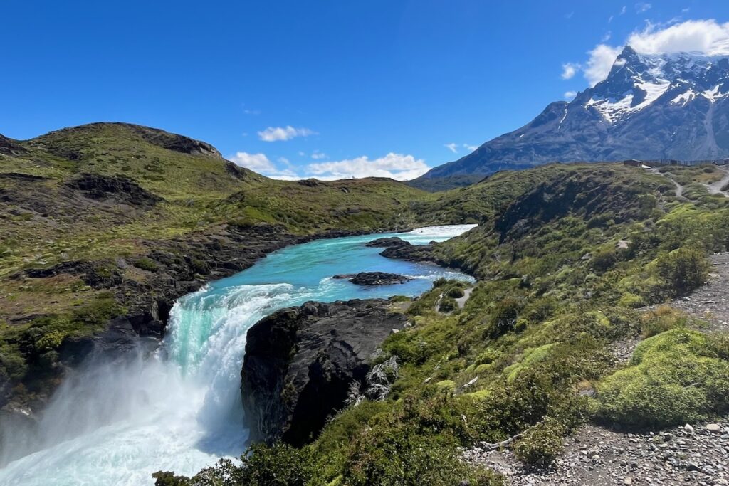 Salto Grande waterfall on Cuernos lookout hike, Torres del Paine, Chile