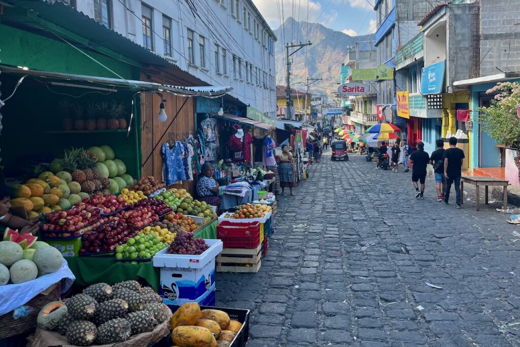 Street market in San Pedro La Laguna, Guatemala