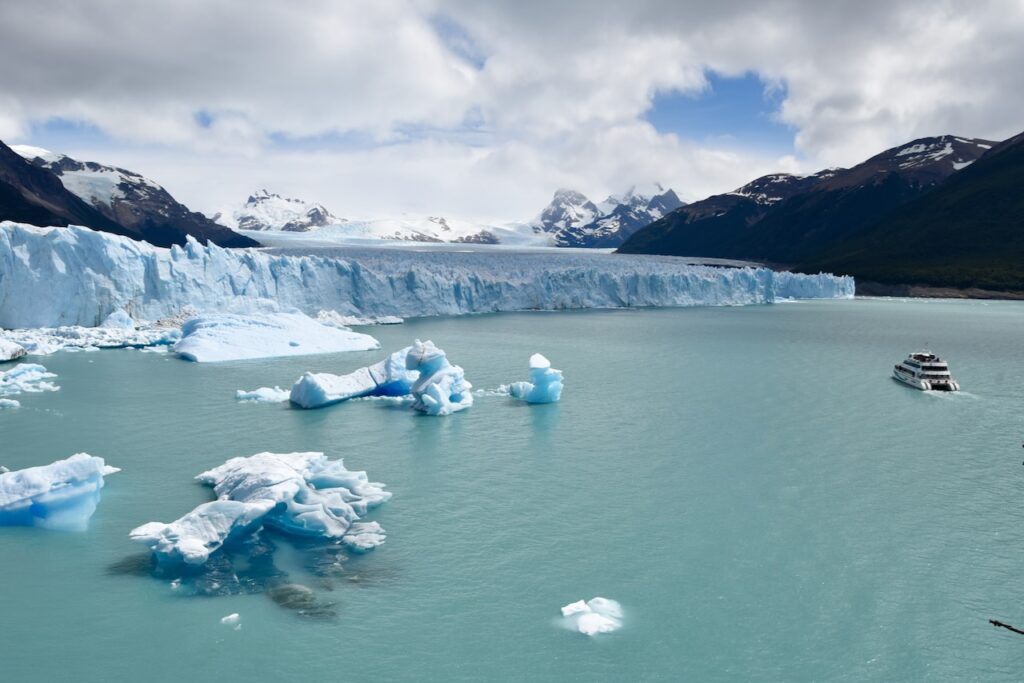 Perito Moreno Glacier and tourist boat, Argentina