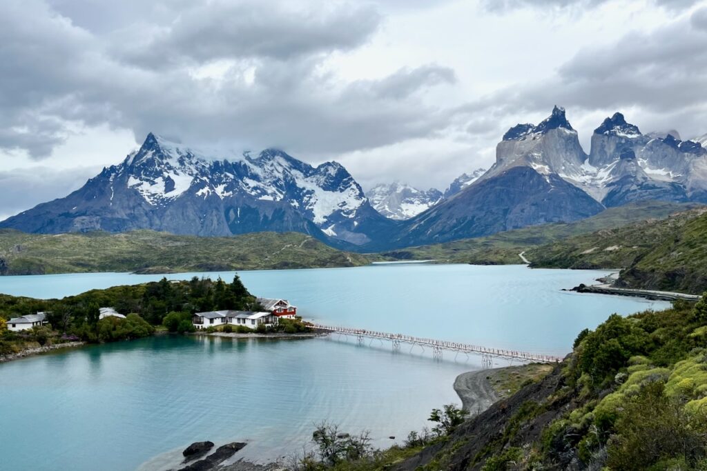 Pehoe lake, Cuernos and Cerro Grande in Torres Del Paine, Chile