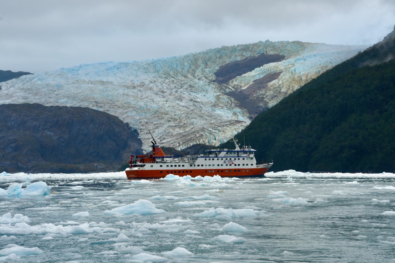 Calvo Fjord and Skorpios ship Chile