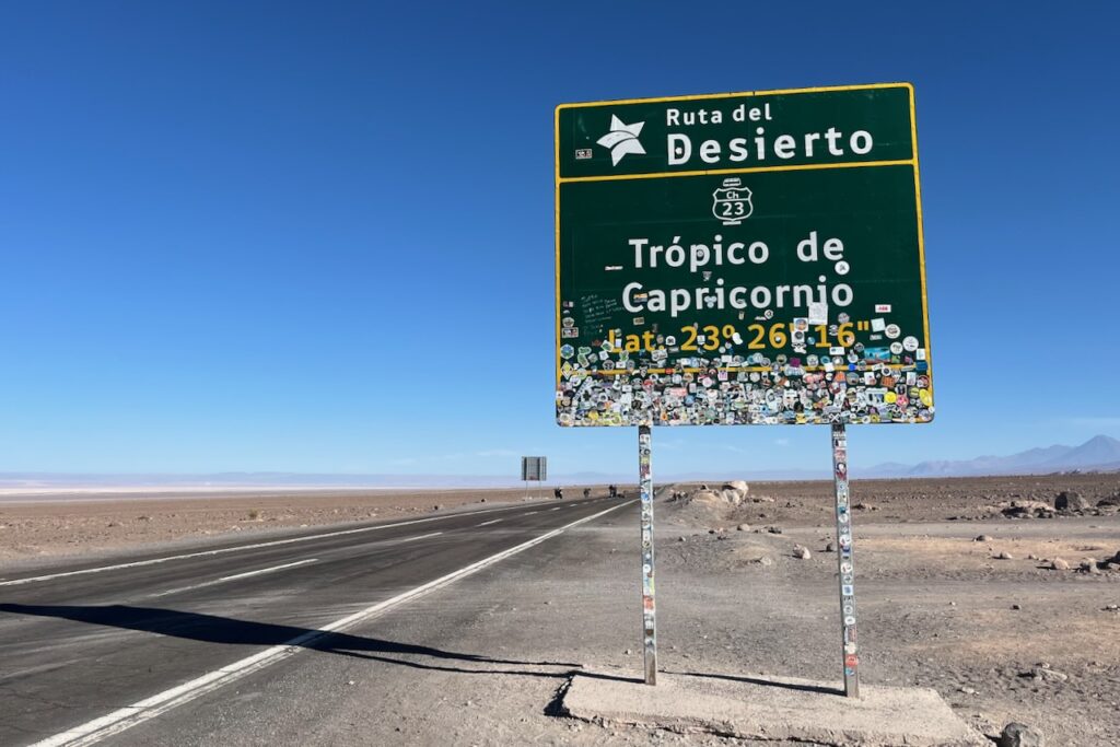 Crossing topic of Capricorn on ruta 23, Chile