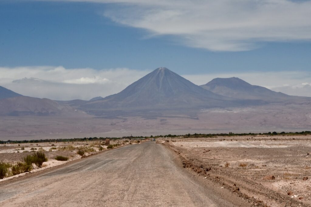 Road to San Pedro and Licancabur volcano, Atacama, Chile