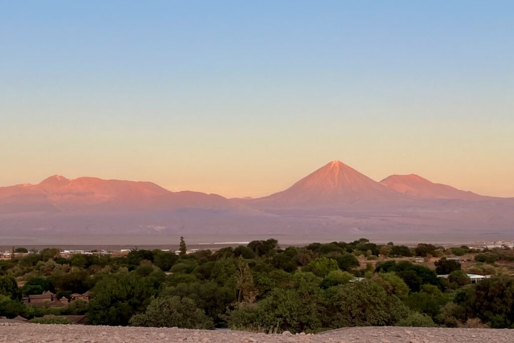 Sunset over San Pedro de Atacama and Andes, Atacama, Chile